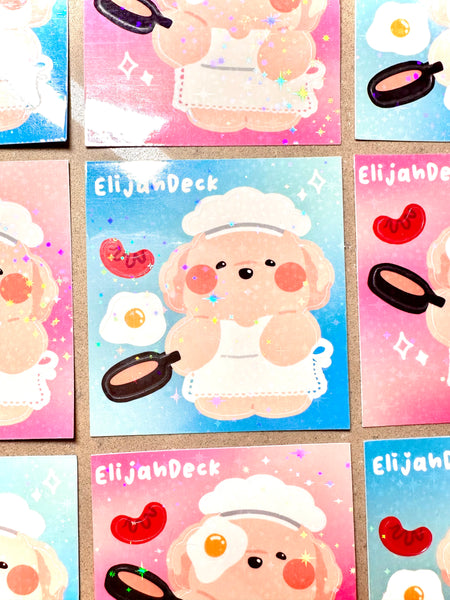 Cooking Breakfast Elijah | Holograph Glossy Sticker