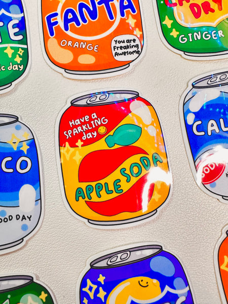 Apple Soda Chinese Drink | Glossy Waterproof Sticker