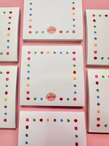 Simple Flower Post It, Memo pad, Sticky Note, Cute Stationary