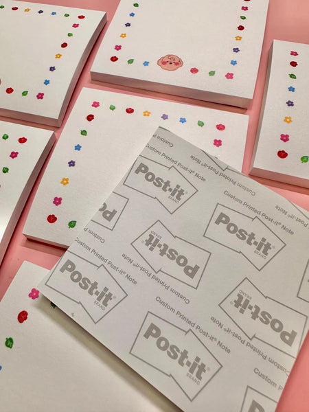 Simple Flower Post It, Memo pad, Sticky Note, Cute Stationary
