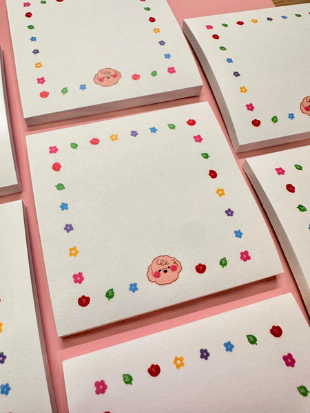 Simple Flower Post It, Memo pad, Sticky Note, Cute Stationary