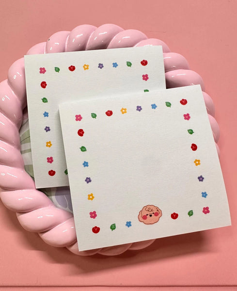 Simple Flower Post It, Memo pad, Sticky Note, Cute Stationary