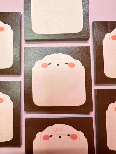 Brown Bread Post it, Sticky Pad, Memo Pad, Kawaii Sticky note