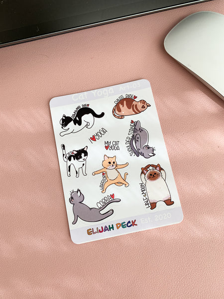 Cat Yoga | Cat Yoga Sticker Sheet | Matte