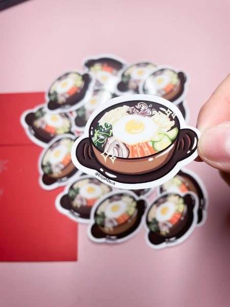 Bibimbob Sticker | Korean Food Sticker, Asian Food Sticker | Glossy