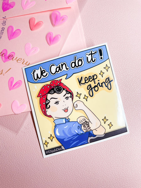 Women Power Sticker | You can do it Sticker | Glossy