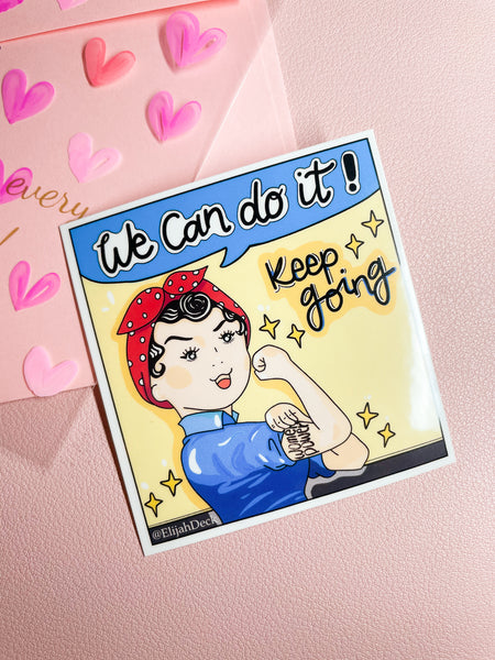 Women Power Sticker | You can do it Sticker | Glossy