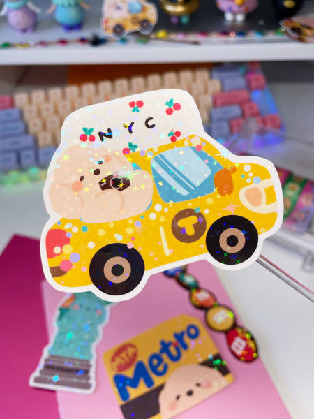Yellow Taxi , NYC Collection | Glitter Sticker