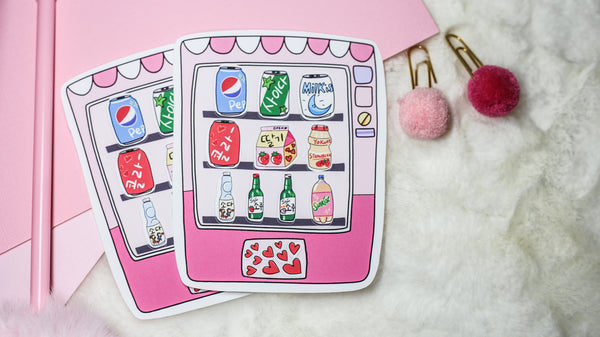 Korean Drink Vending Machine | Sticker Sheet | Matte