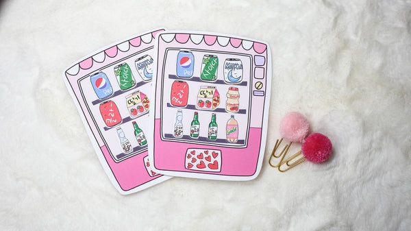 Korean Drink Vending Machine | Sticker Sheet | Matte
