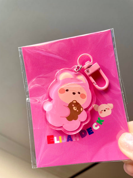 Pink Bear Keychain