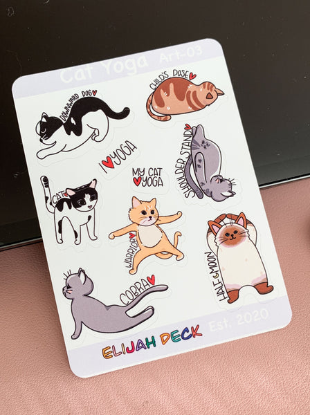 Cat Yoga | Cat Yoga Sticker Sheet | Matte