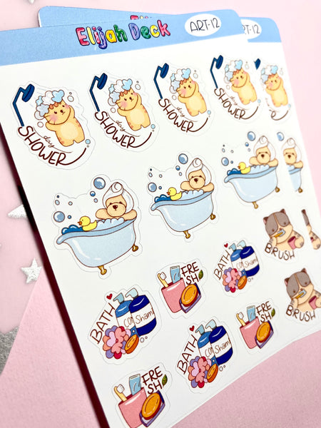 Shower Stickers | Shower Elijah Petunia Macaroni | Matte