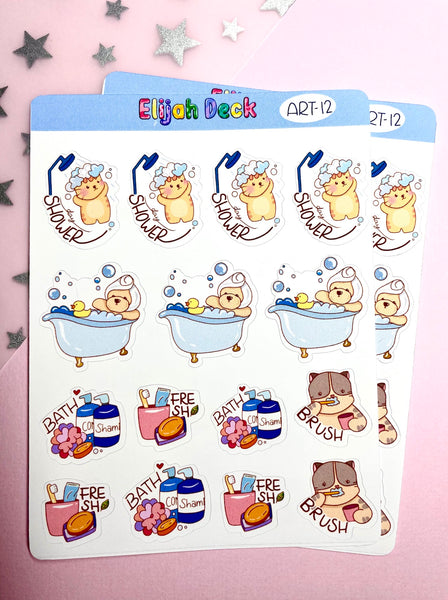 Shower Stickers | Shower Elijah Petunia Macaroni | Matte