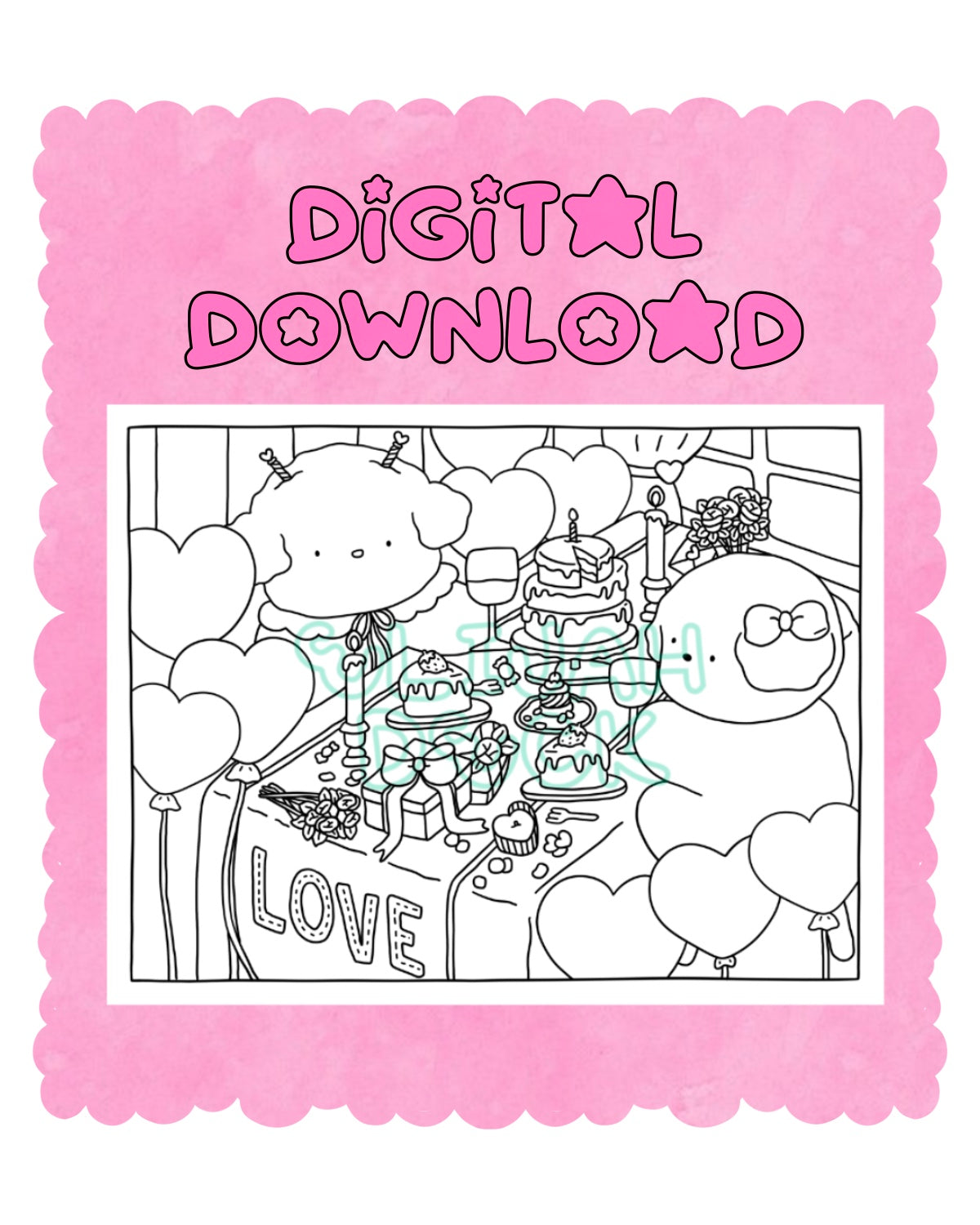 Digital Download | Cute Valentines Coloring