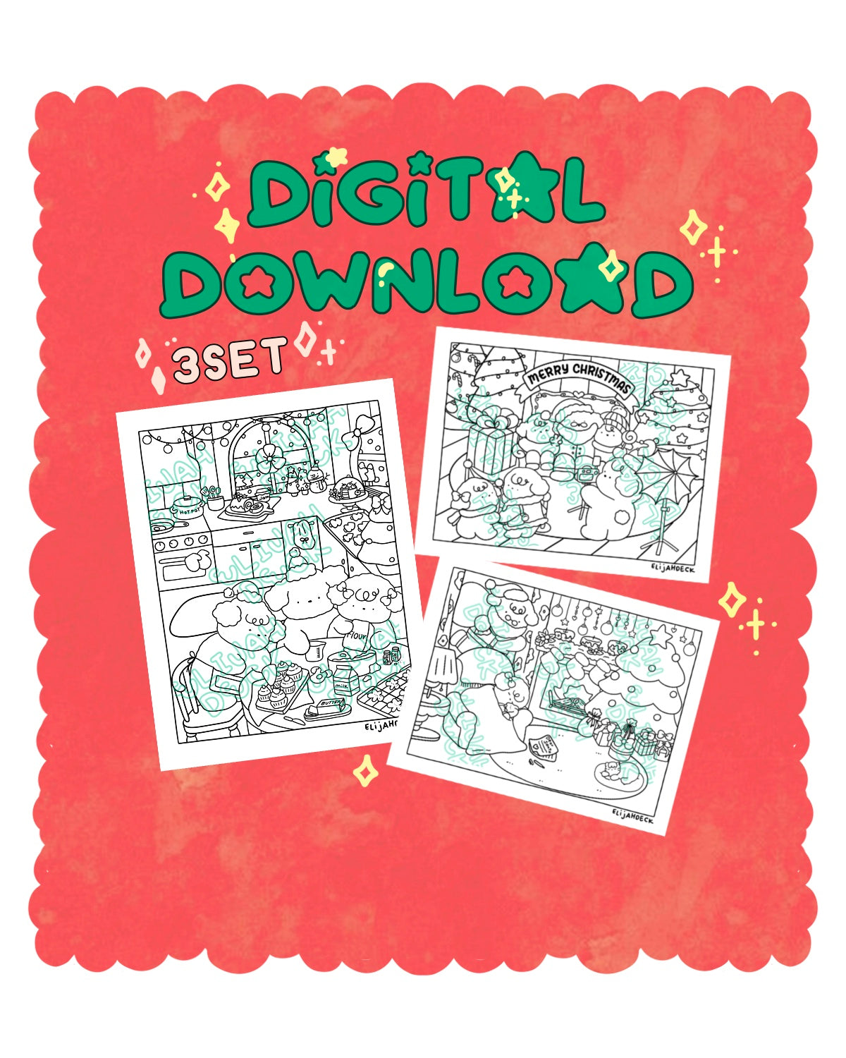 Digital Download | Christmas Coloring Set 3
