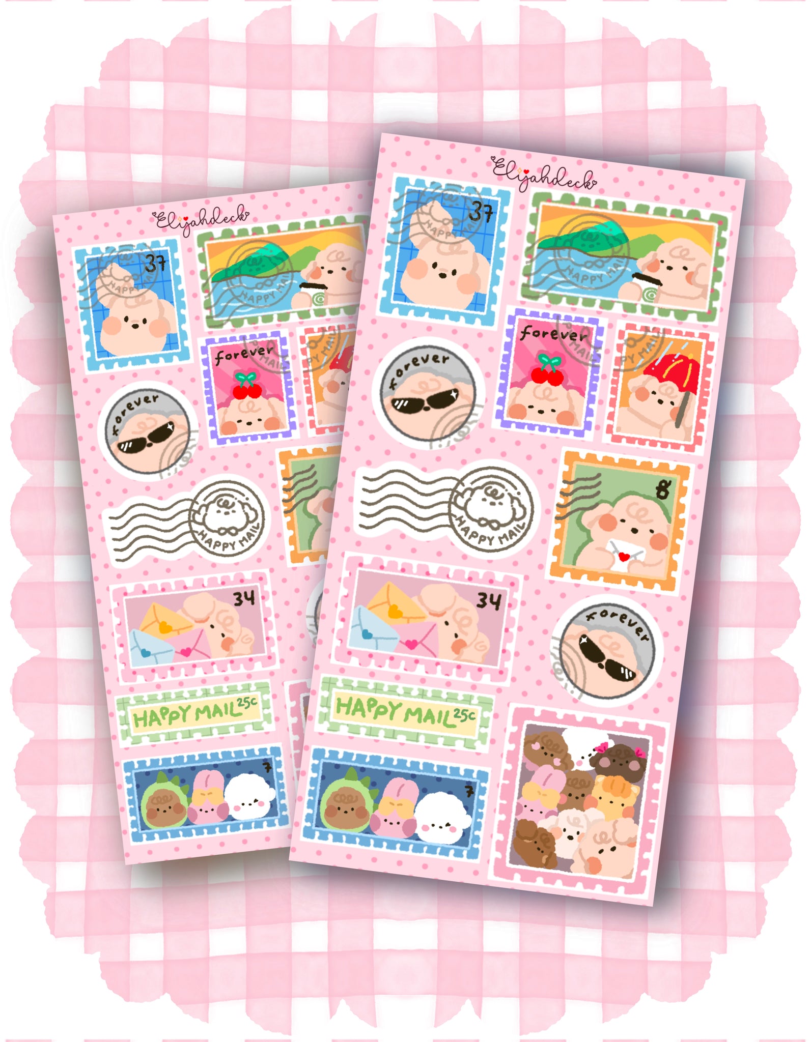 Happy Mail Stamps Sticker Sheet | Matte