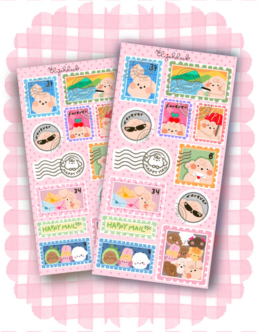 Happy Mail Stamps Sticker Sheet | Matte